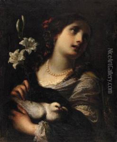 A Personification Of Purity Oil Painting - Simone Pignone