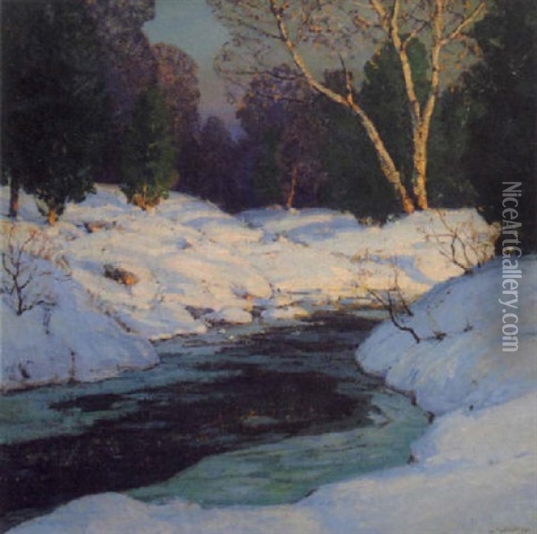 Bend In The Brook Oil Painting - Walter Koeniger