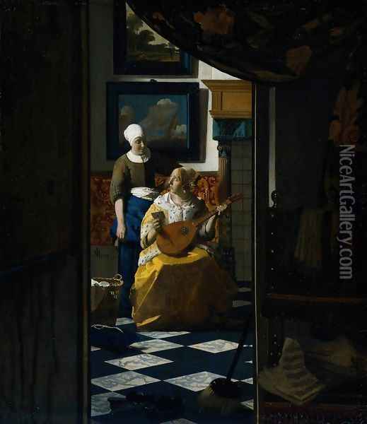 The Love Letter 1667-68 Oil Painting - Jan Vermeer Van Delft
