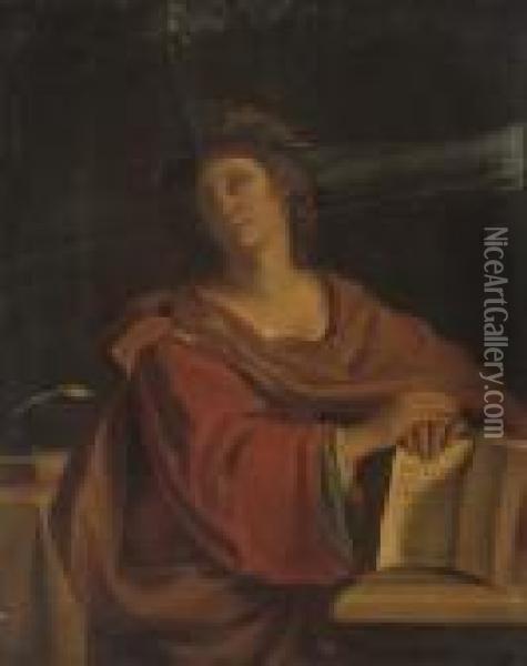 The Samian Sibyl Oil Painting - Guercino