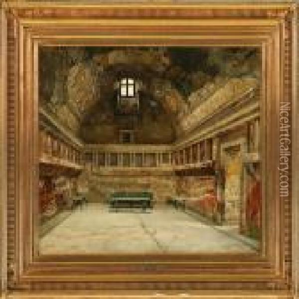 Pompeiian Interior Oil Painting - Josef Theodor Hansen