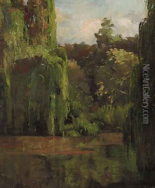 Willows, Upper Yarra, Warrandyte Oil Painting - Penleigh Boyd