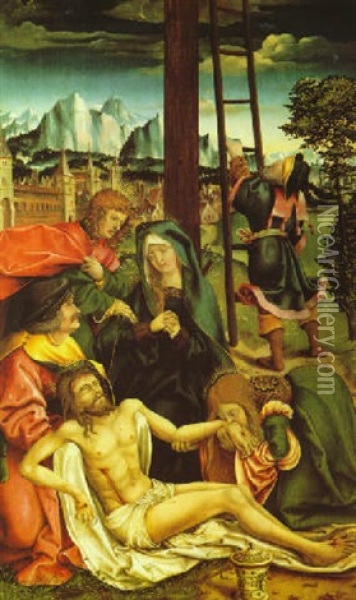Die Beweinung Christi Oil Painting - Joerg Breu the Elder
