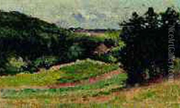 Paysage A La Clairiere, Circa 1905 Oil Painting - Maximilien Luce