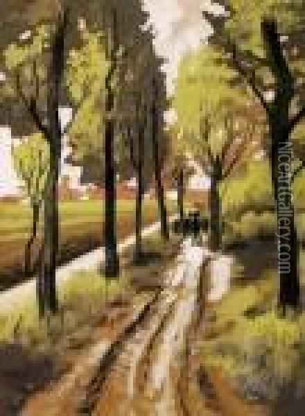 Walk In The Park Oil Painting - Hugo Scheiber