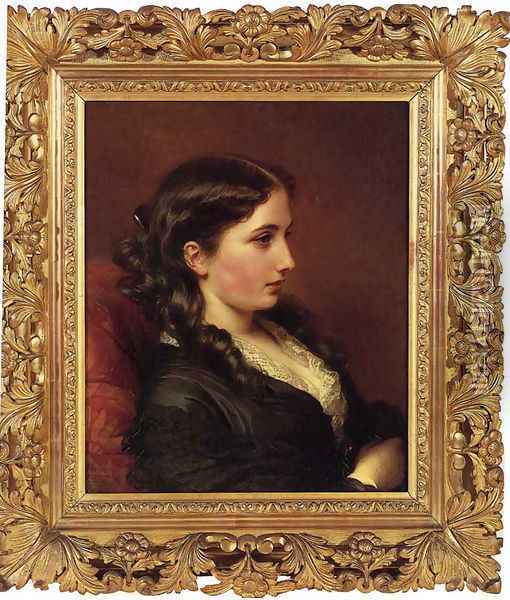 Study of a Girl in Profile Oil Painting - Franz Xavier Winterhalter