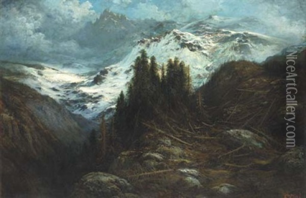 Mont Blanc Oil Painting - Gustave Dore