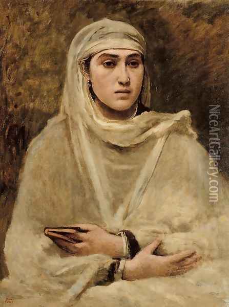Algerian Woman Oil Painting - Jean-Baptiste-Camille Corot
