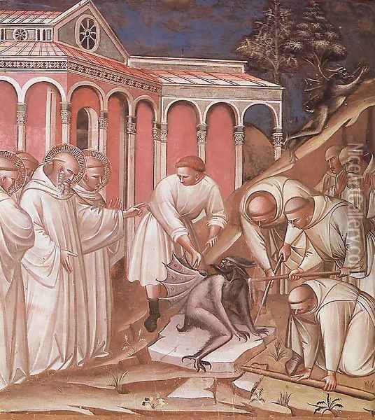Stories from the Legend of St Benedict (detail) 1387 Oil Painting - Luca Spinello Aretino