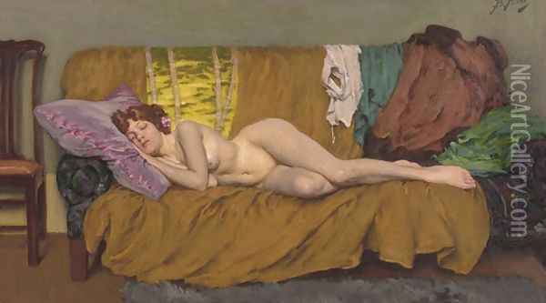 The Sleeping Beauty Oil Painting - Bernard Hall