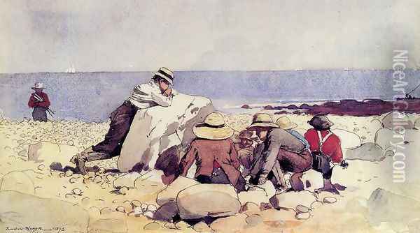 A Clam Bake Oil Painting - Winslow Homer