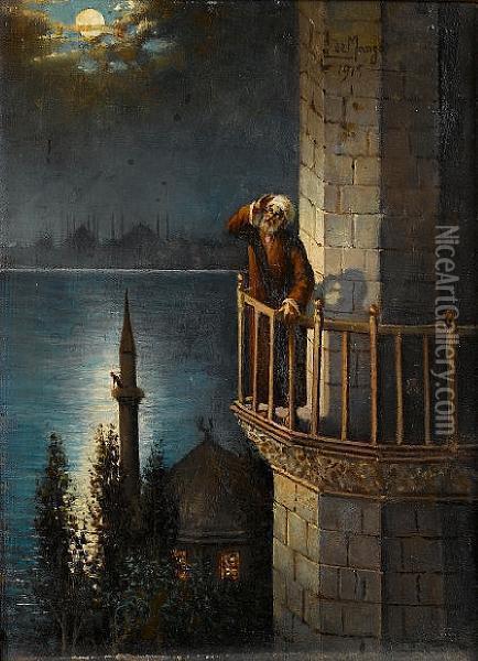 The
Muezzin Oil Painting - Leonardo De Mango