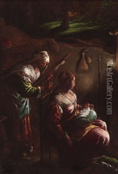 Die Vision Joachims Oil Painting - Francesco da Ponte Bassano