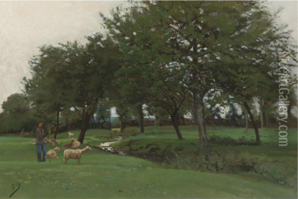 Green Pastures Oil Painting - Edward Darley Boit