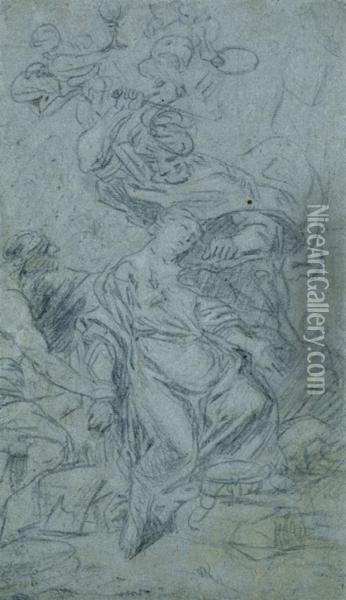 Martyre D'une Sainte Oil Painting - Giovan Battista Discepoli Lo Zoppo Da Lugano