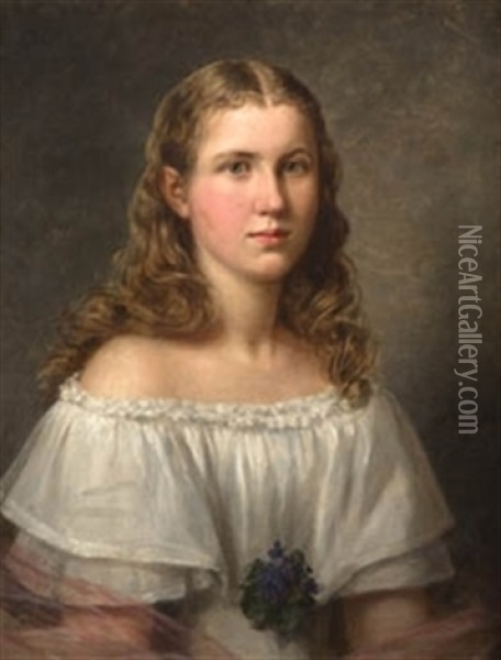 Retrato De Nina Oil Painting - Antonio Maria Esquivel Suarez de Urbina