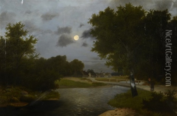 Le Pont Au Clair De Lune Oil Painting - Petr Nilus