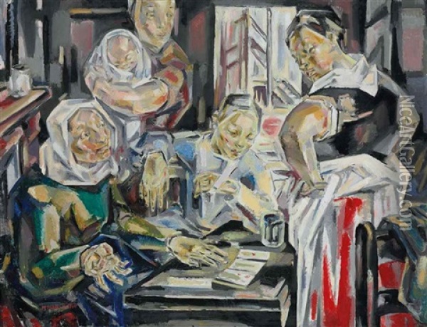 La Tireuse De Cartes Oil Painting - Maria Blanchard