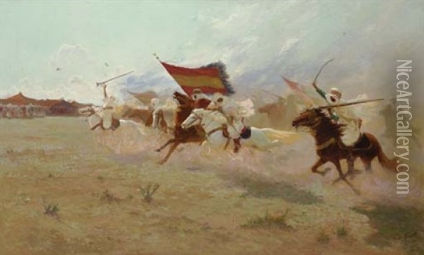 The Charge Oil Painting - George Bertin Scott