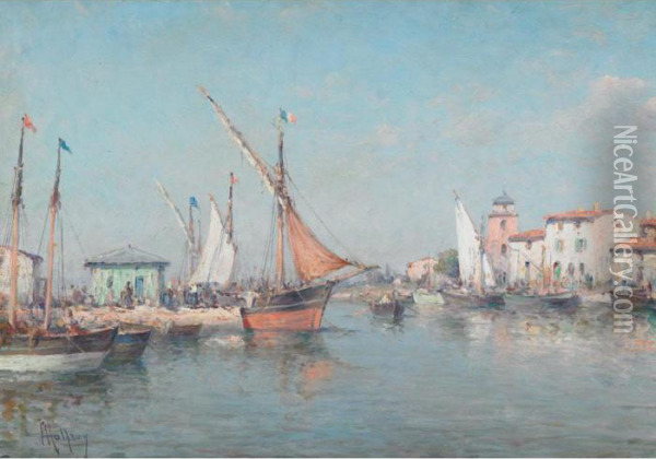 Port De Boue, Provence Oil Painting - Henri Malfroy