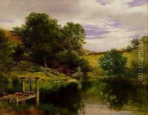 The Mill Dam Ardnaham Oil Painting - James Docharty