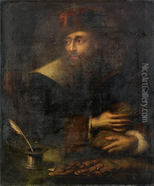 A Tax Collector Oil Painting - Christian Seybold
