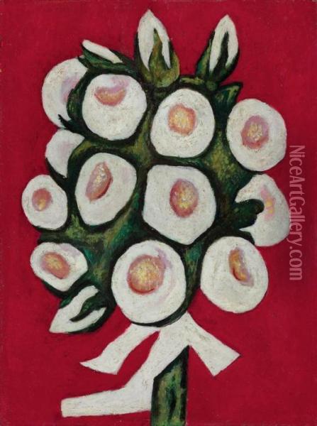 Roses For Seagulls Lost At Sea Oil Painting - Marsden Hartley