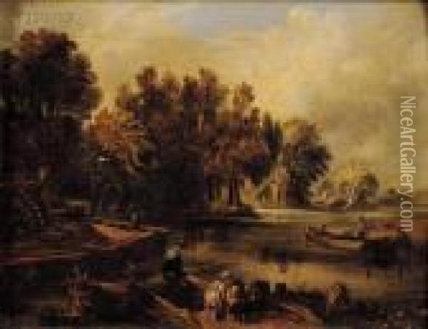 The Young Waltonians Oil Painting - John Constable
