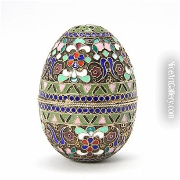 Easter Egg Oil Painting - Grigorii Mikhailovich Sbitnev