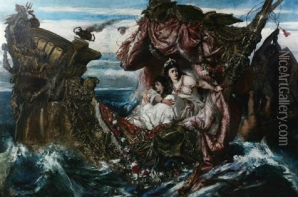 The Shipwreck Of Agrippina Oil Painting - Gustave Wertheimer