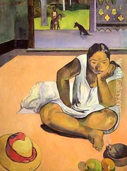 Te Faaturuma (aka The Brooding Woman) 1891 Oil Painting - Paul Gauguin