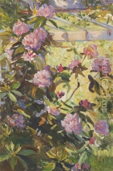 Rhododendron Oil Painting - Helen Sturtevant