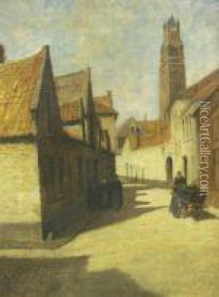 Rueest Du Marais, Bruges Oil Painting - William Charles Prentice
