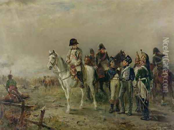 The Turning Point at Waterloo Oil Painting - Robert Alexander Hillingford