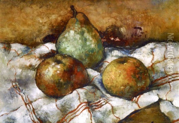 Nature Morte Aux Pommes Et A La Poire Oil Painting - Paul Elie Gernez