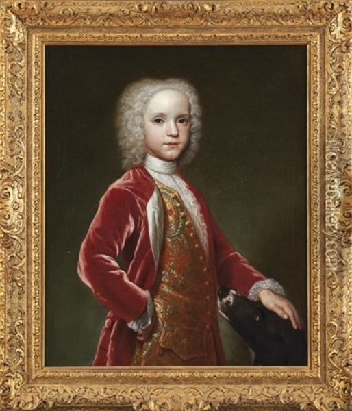 Portrait Eines Vornehmen Jungen, Wohl Lord Dodington Oil Painting - Hans Hysing