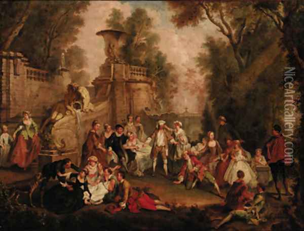 Le jeu de colin-maillard Oil Painting - Nicolas Lancret