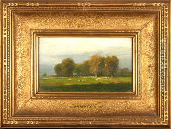 In The Meadow Oil Painting - William M. Hart