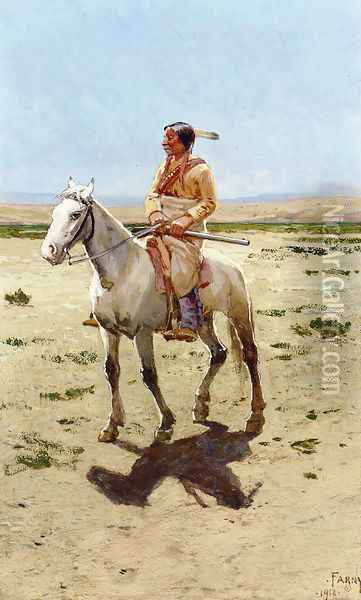 Cheyenne Scout Oil Painting - Henry Farny