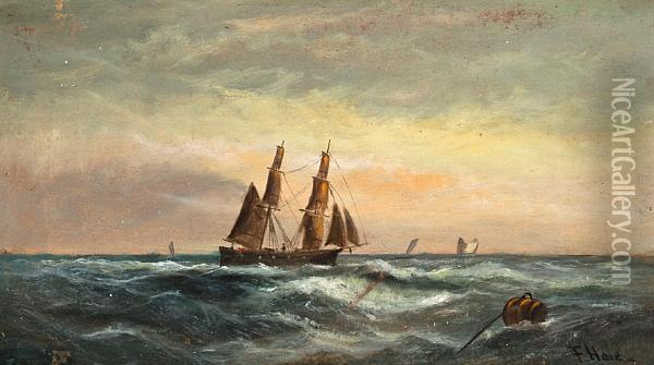 Shipping Along The Coast Oil Painting - Frank Gardner Hale