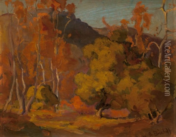 Autumn Landscape Oil Painting - Franz Arthur Bischoff