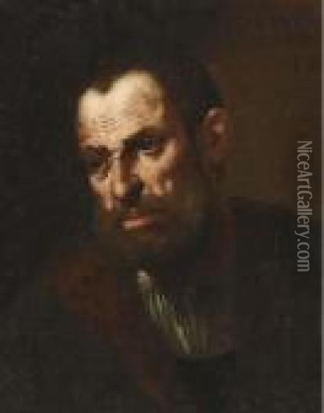 A Head Of A Bearded Man Oil Painting - Jusepe de Ribera