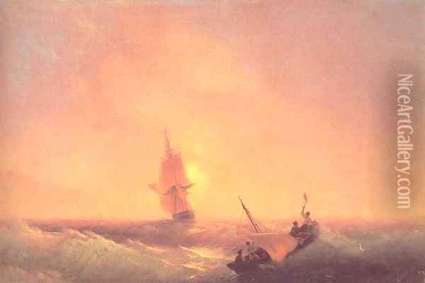 After shipwreck Oil Painting - Ivan Konstantinovich Aivazovsky