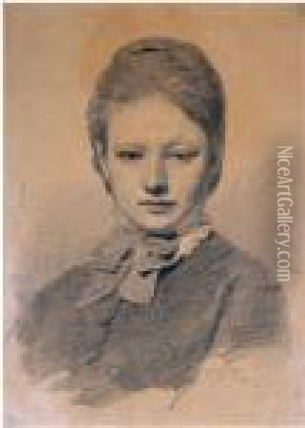 Portrait Of The Artist's Sister-in-law Oil Painting - Ilya Efimovich Efimovich Repin
