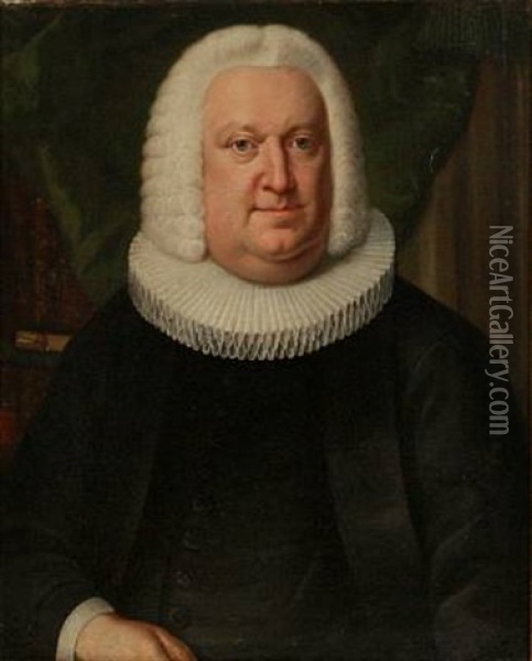 Portrait Of Mathias Hviid, Rural Dean Of Holmen's Church, Copenhagen Oil Painting - Ulrik Ferdinand Beenfeldt