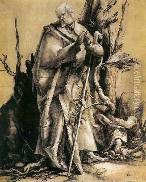 St John in the Forest Oil Painting - Matthias Grunewald (Mathis Gothardt)