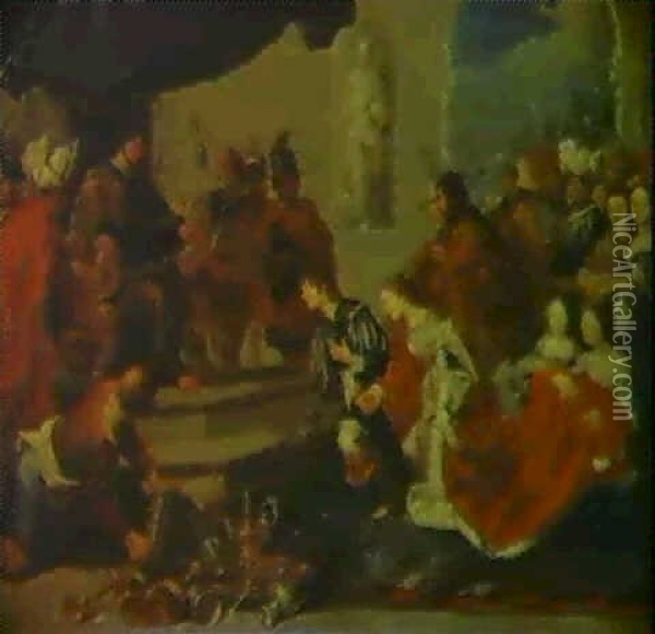 Presentation D'une Princesse A La Cour Oil Painting - Erasmus Quellinus II