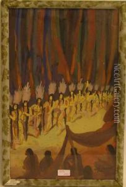 Indianer-volk Oil Painting - Gaston Vincke