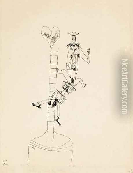 Scherzo mit der Leiter Oil Painting - Paul Klee