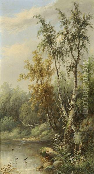 Uferlandschaft Oil Painting - Masters Edward